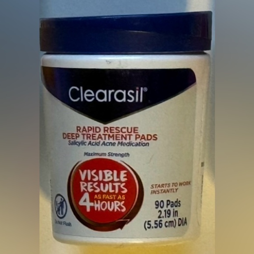 Clearasil Rapid Rescue Deep Treatment Pads for Stubborn Acne, 90 Pads